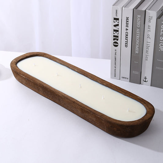 Wood Basin Candles Wood Scented Candles Soy Wax Multi-Wick Candles